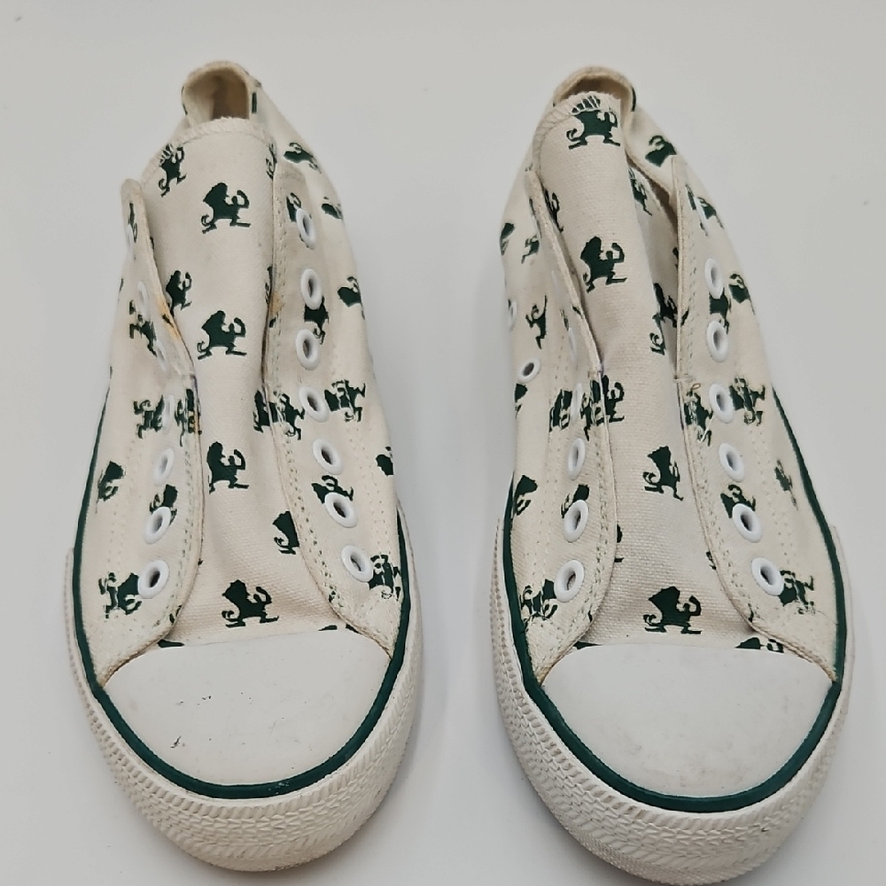 ROW ONE Canvas Sneakers Green Cream IRISH NOTRE DAME Men 8 Women 9.5 Unisex